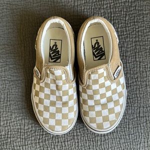 Boys Vans brown and white checkered
